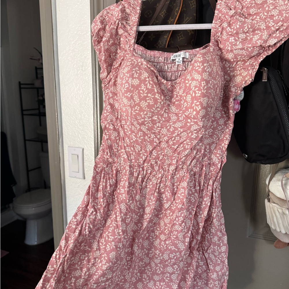 Floral Pink Dress Womens size M